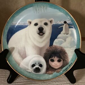 Pu’s Polar Playground Collector Plate Franklin Mint Limited Edition Winter Decor